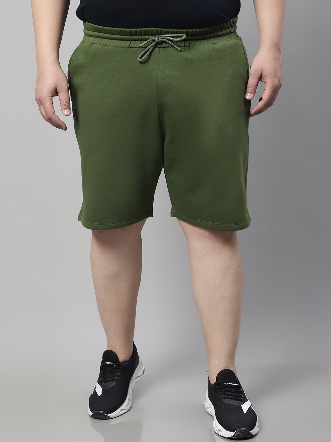 

Rute Men Men Plus Size Mid Rise Cotton Rapid Dry Sports Shorts, Green