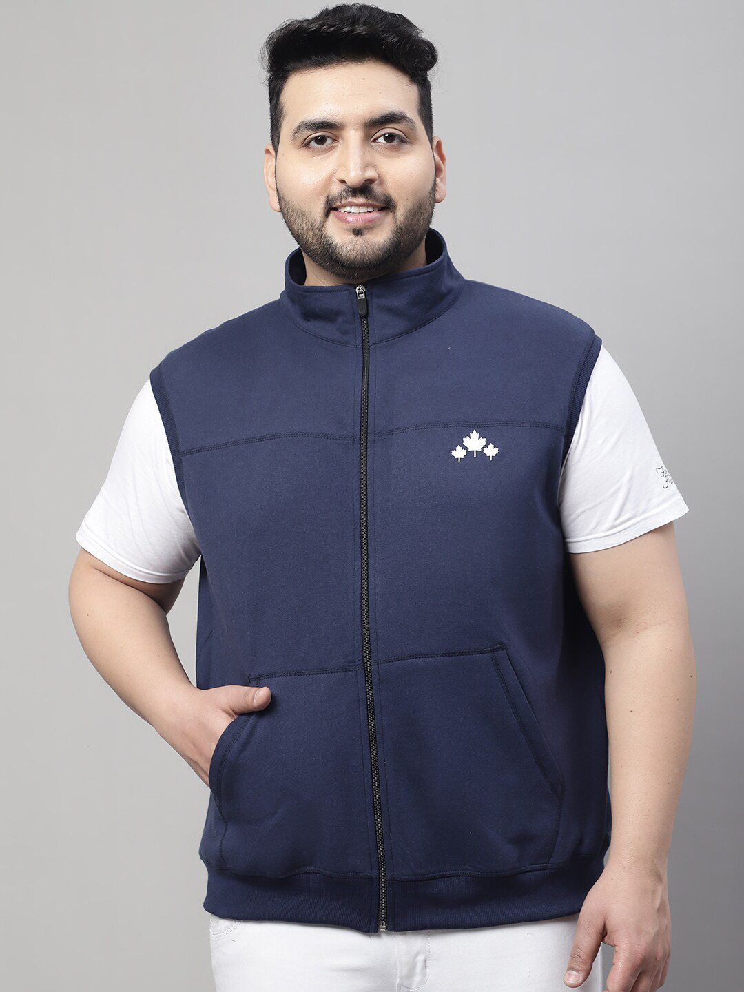 

Rute Plus Size Cotton Mock Collar Sweatshirt, Blue