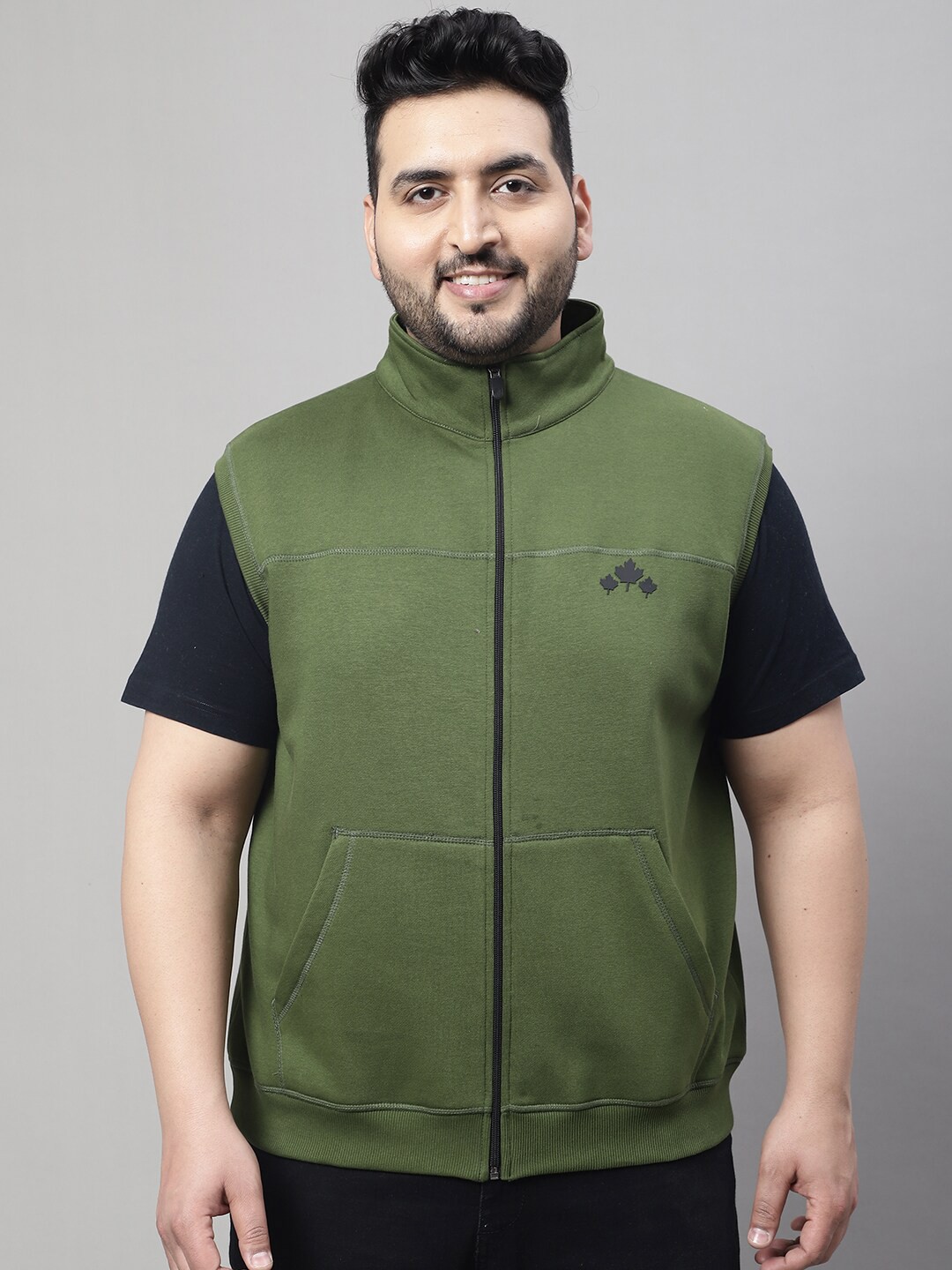 

Rute Plus Size Cotton Mock Collar Sweatshirt, Green