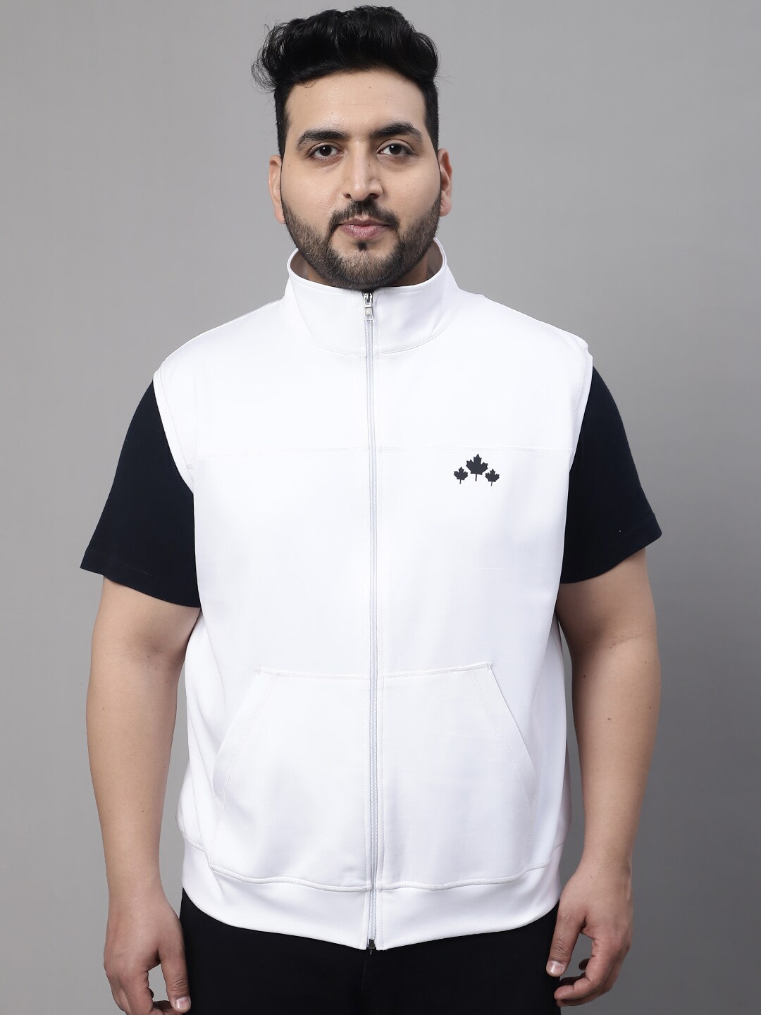 

Rute Plus Size Cotton Mock Collar Sweatshirt, White