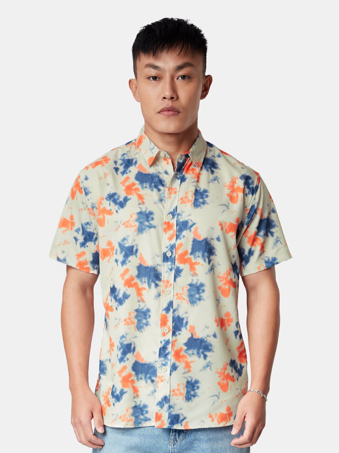 

The Souled Store Men Floral Printed Cotton Opaque Relaxed Casual Shirt, Blue