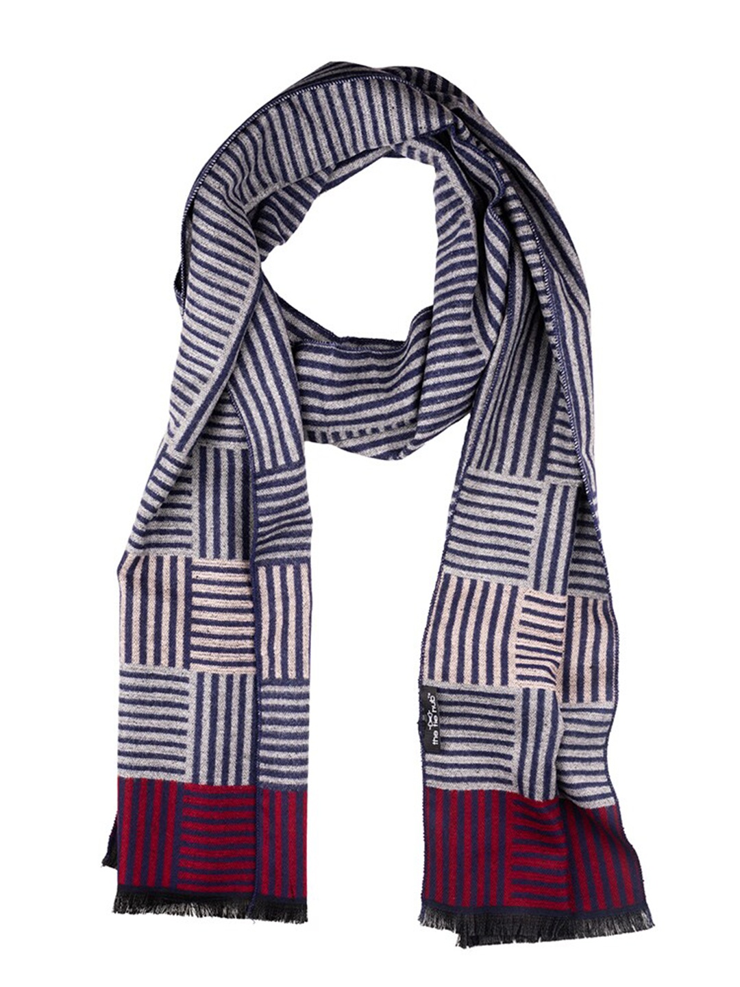 

The Tie Hub Men Woolen Checked Scarf, Black