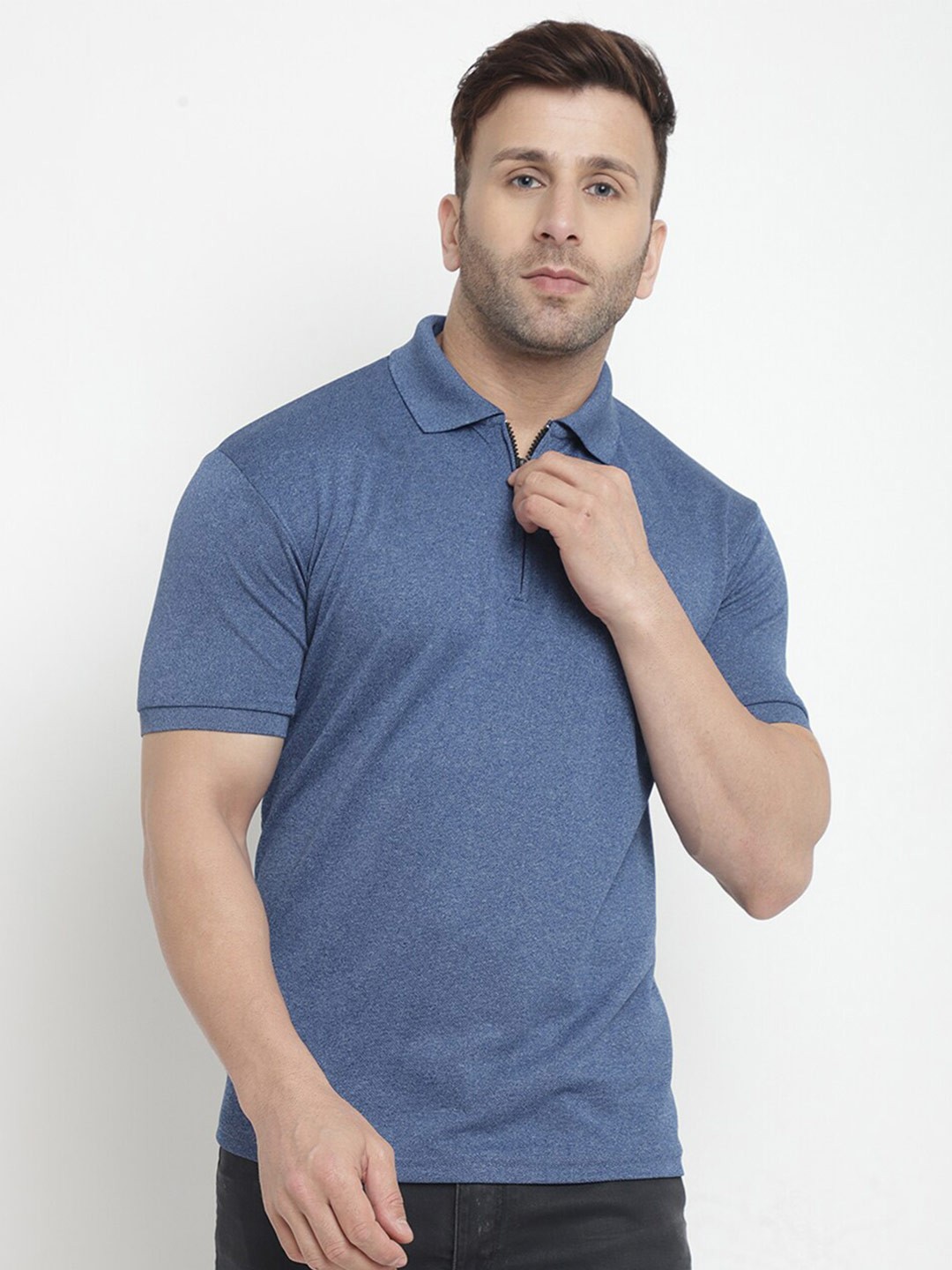 

GRITSTONES Polo Collar Short Regular T-Shirt, Blue