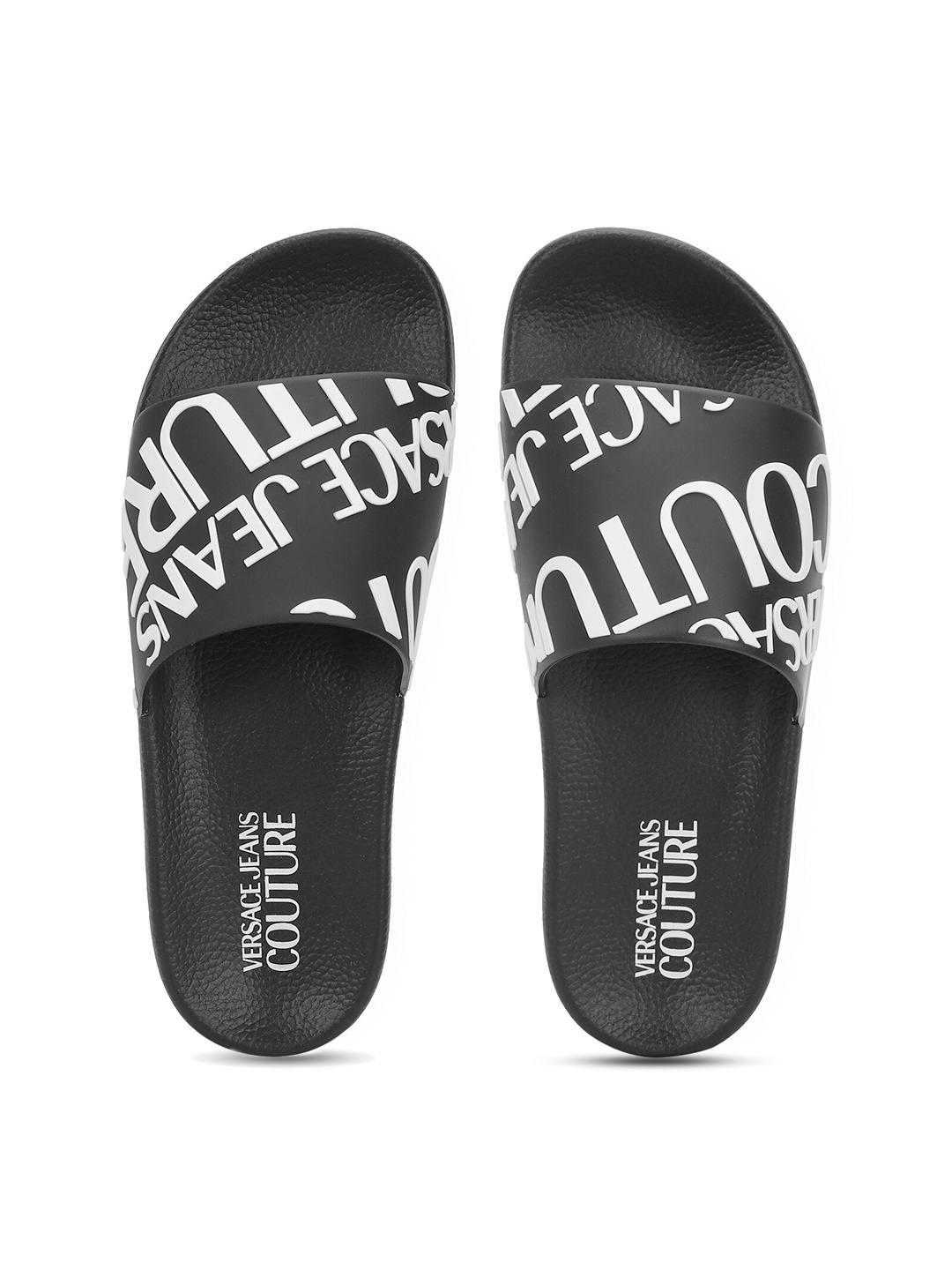 

Versace Jeans Couture Women Brand Printed Sliders, Black