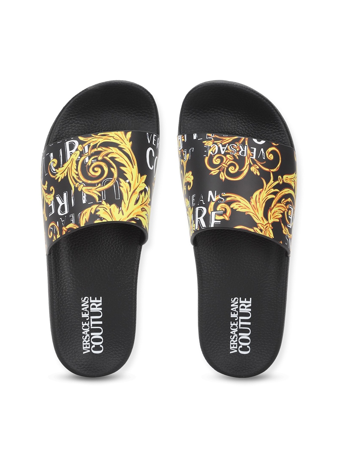 

Versace Jeans Couture Women Printed Sliders, Black