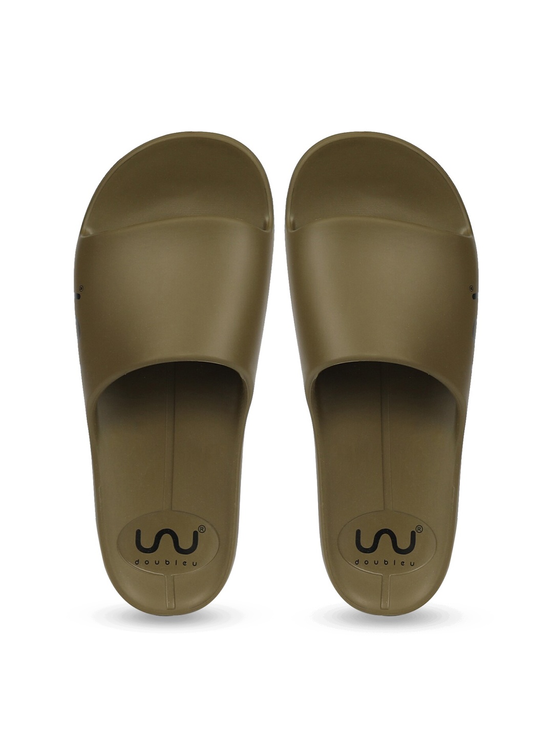 

Doubleu Men Rubber Slip On Sliders, Olive