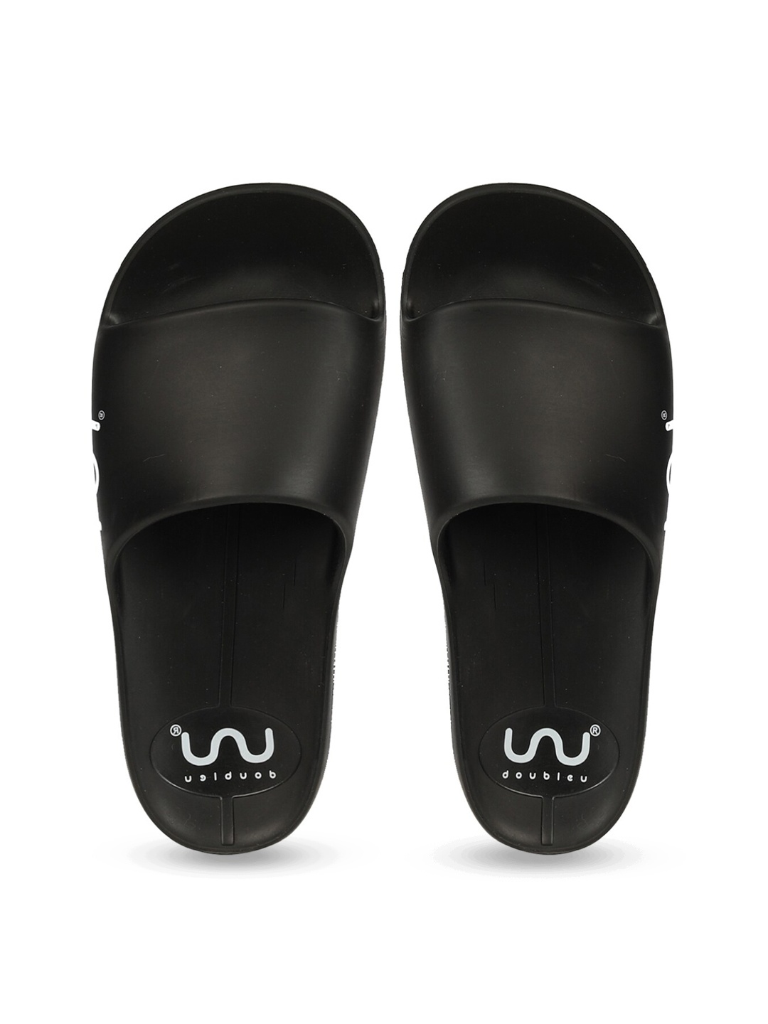 Doubleu Men Rubber Slip On Sliders, Black