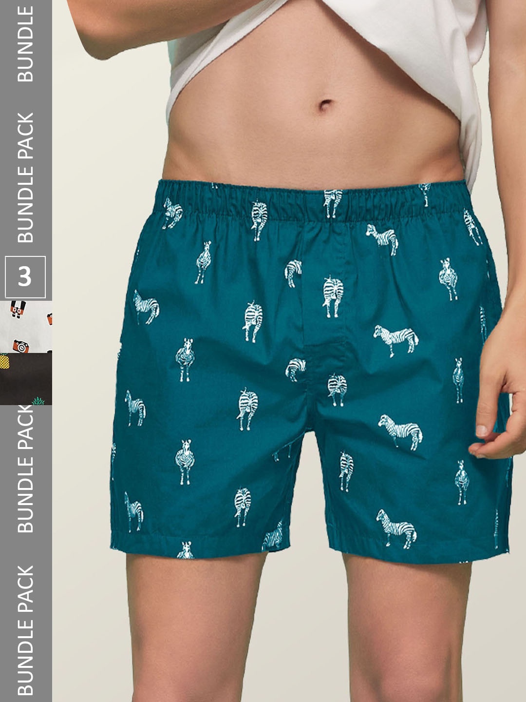 

XYXX Men Pack of 3 Remix IntelliEaze Super Combed Cotton Boxers XYBOX3PCKN85, Black