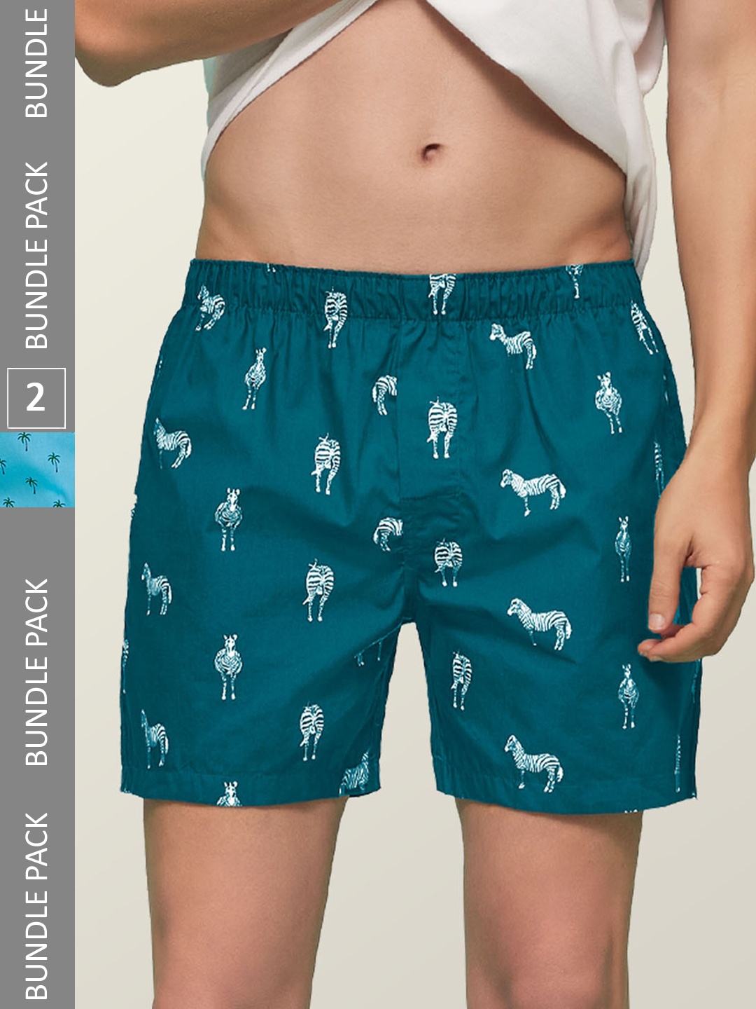 

XYXX Men Pack of 2 Remix IntelliEaze Super Combed Cotton Boxers XYBOX2PCKN131, Green