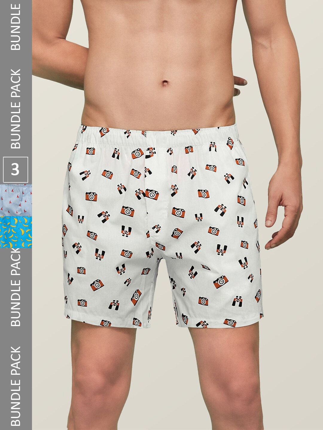 

XYXX Men Pack of 3 Remix IntelliEaze Super Combed Cotton Boxers, Blue