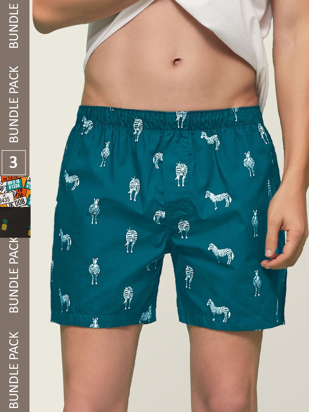 

XYXX Pack Of 3 Remix IntelliEaze Printed Lightweight Cotton Boxers XYBOX3PCKN138, Black