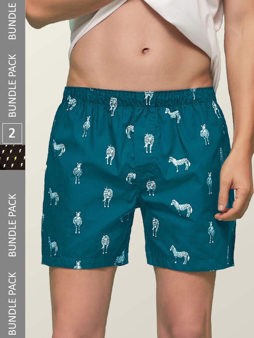

XYXX Men Pack of 2 Remix IntelliEaze Super Combed Cotton Boxers XYBOX2PCKN140, Black
