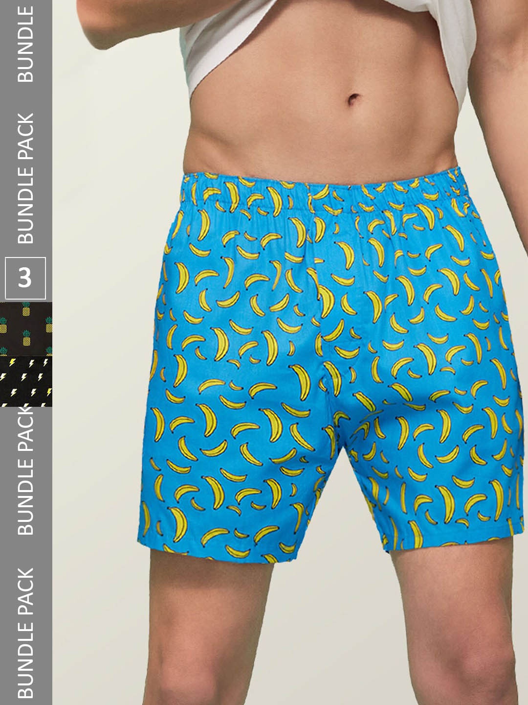 

XYXX Pack of 3 Remix IntelliEaze Super Combed Cotton Boxers XYBOX3PCKN69_, Blue