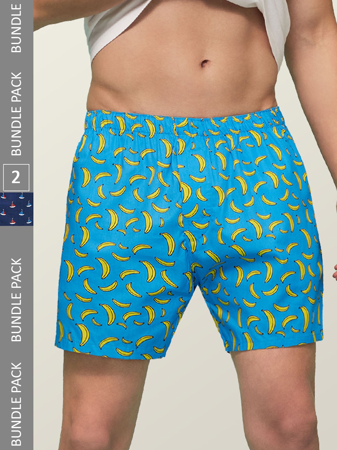 

XYXX Men Pack of 2 Remix IntelliEaze Super Combed Cotton Boxers XYBOX2PCKN88, Blue