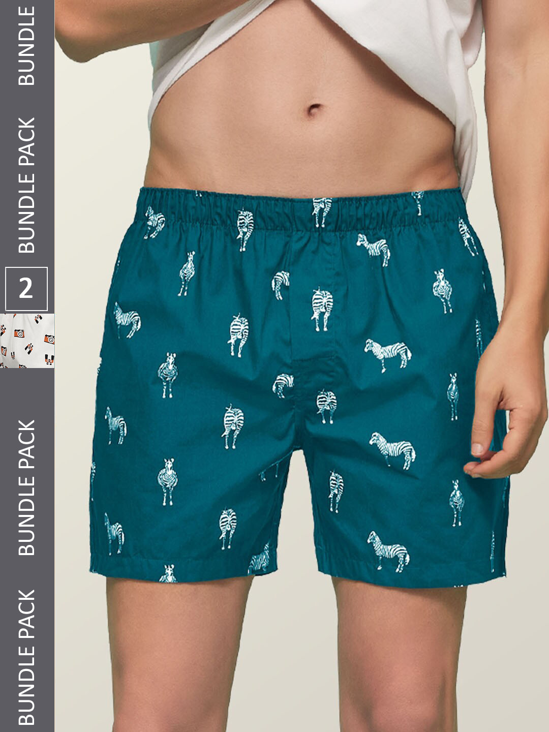 

XYXX Pack Of 2 Printed Remix IntelliEaze Light weight Cotton Boxers XYBOX2PCKN160_, White