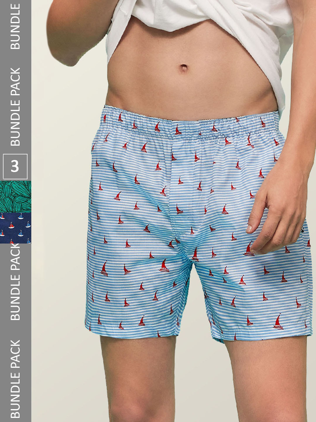 

XYXX Men Pack of 3 Remix IntelliEaze Super Combed Cotton Boxers XYBOX3PCKN179, Blue