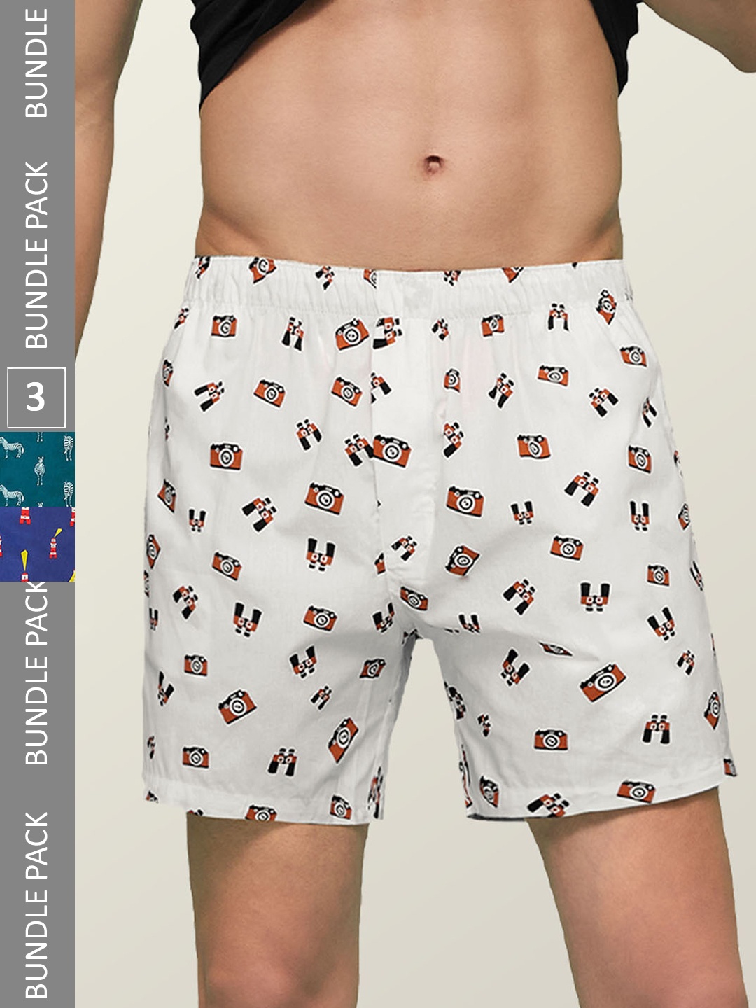 

XYXX Men Pack of 3 Remix IntelliEaze Super Combed Cotton Boxers, White