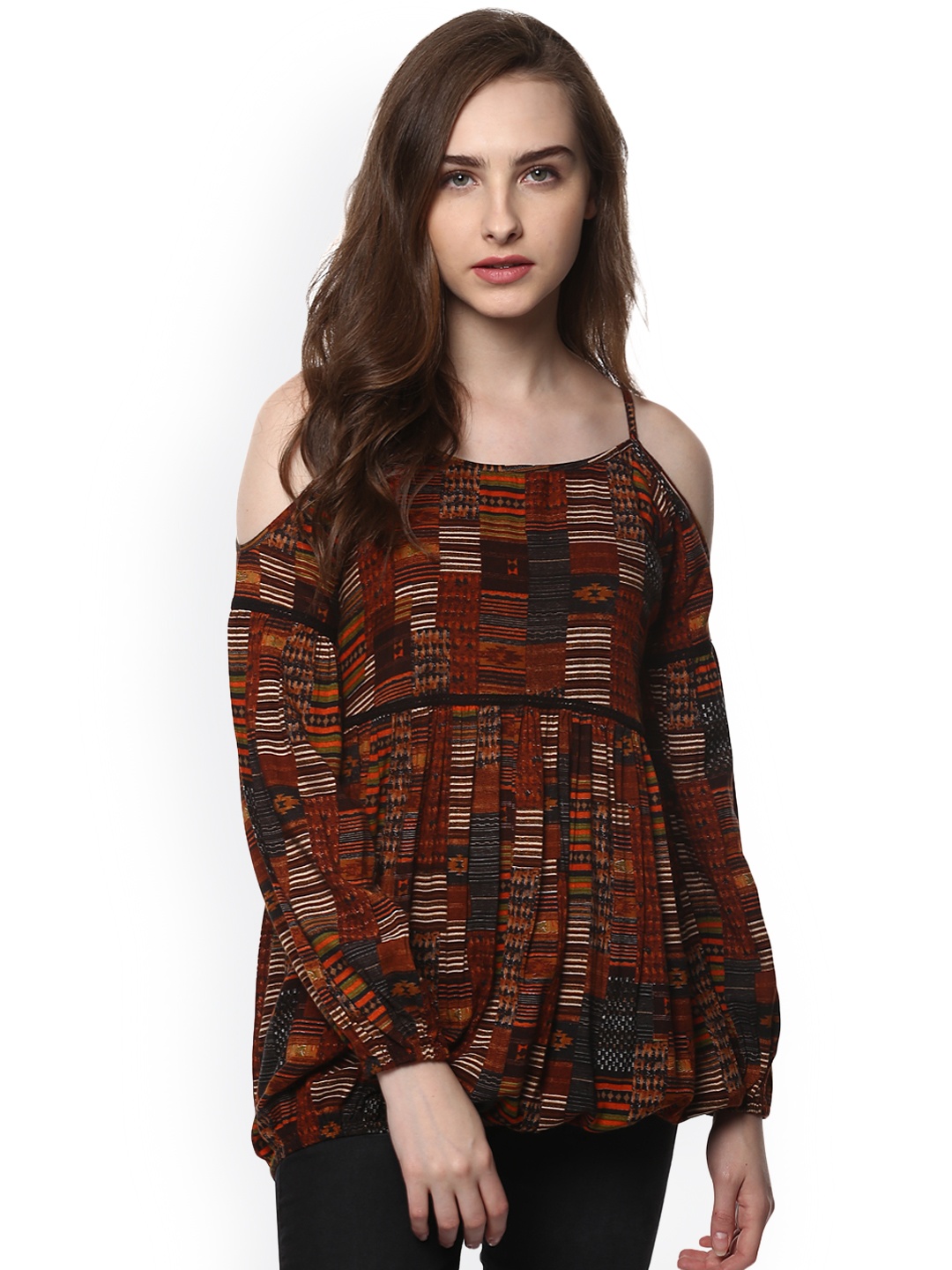 

Taurus Women Rust Printed Top