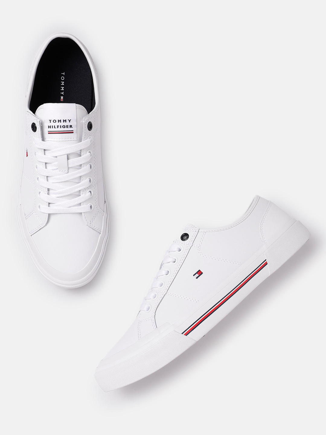 

Tommy Hilfiger Men Leather Sneakers, White