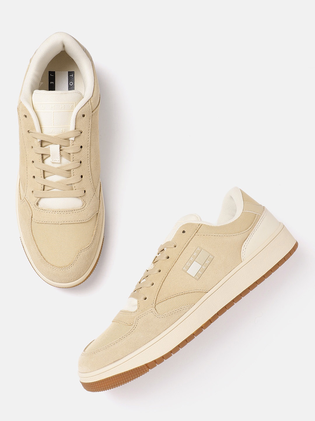 

Tommy Hilfiger Men Woven Design Everyday Sneakers, Beige
