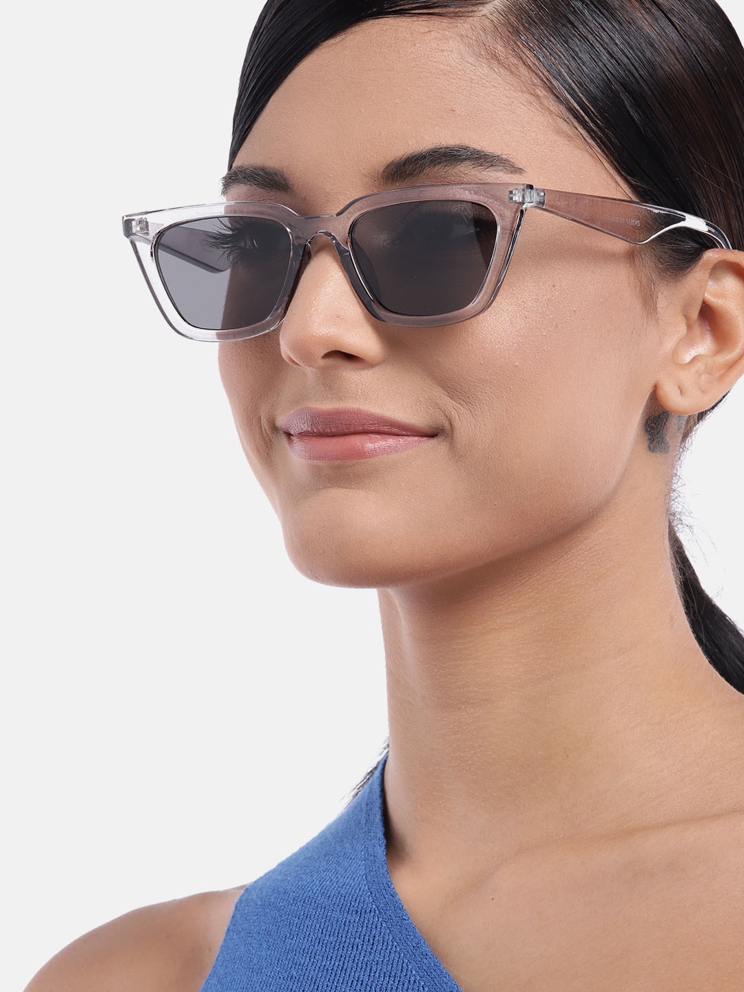 

Voyage Women Cateye Sunglasses With UV Protected Lens 3517MG3763ZZZ, Black