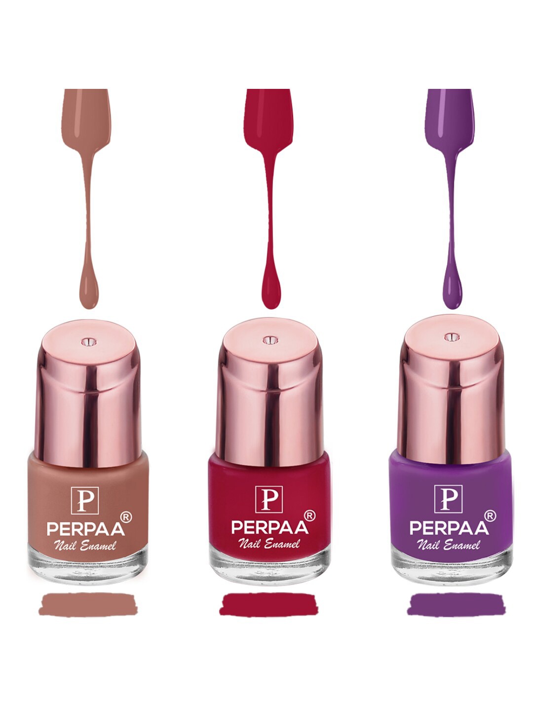 

PERPAA Set Of 3 Quick-Drying Long-Lasting Gel Based Nail Polishes - 6 ml Each, Nude