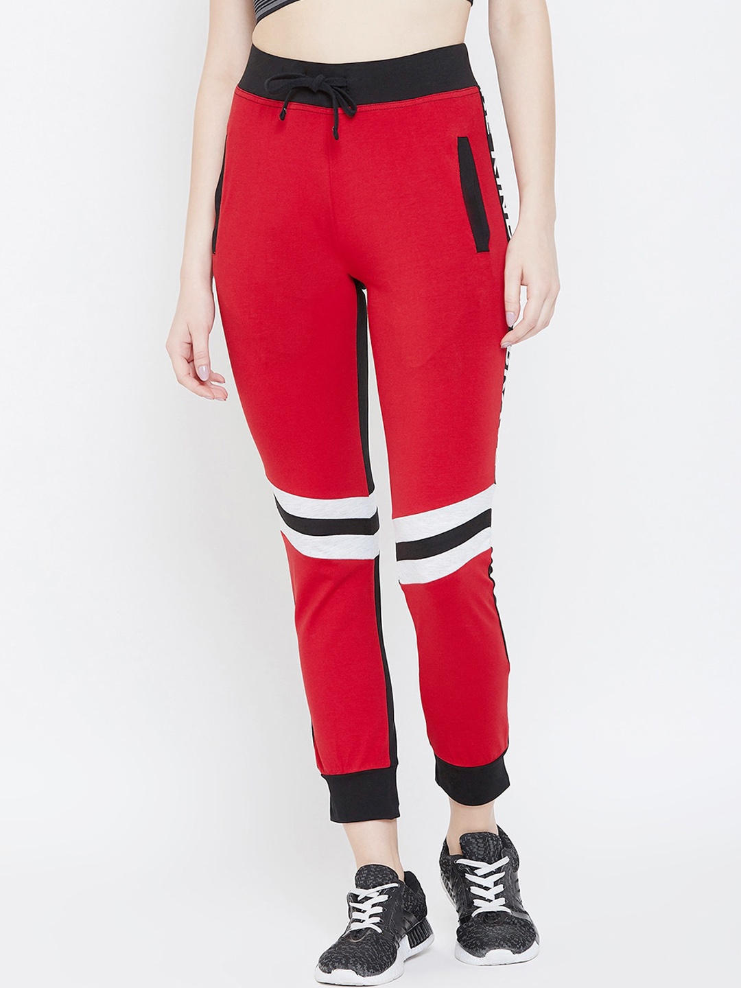 

C9 AIRWEAR Women Striped Regular Fit Joggers, Red