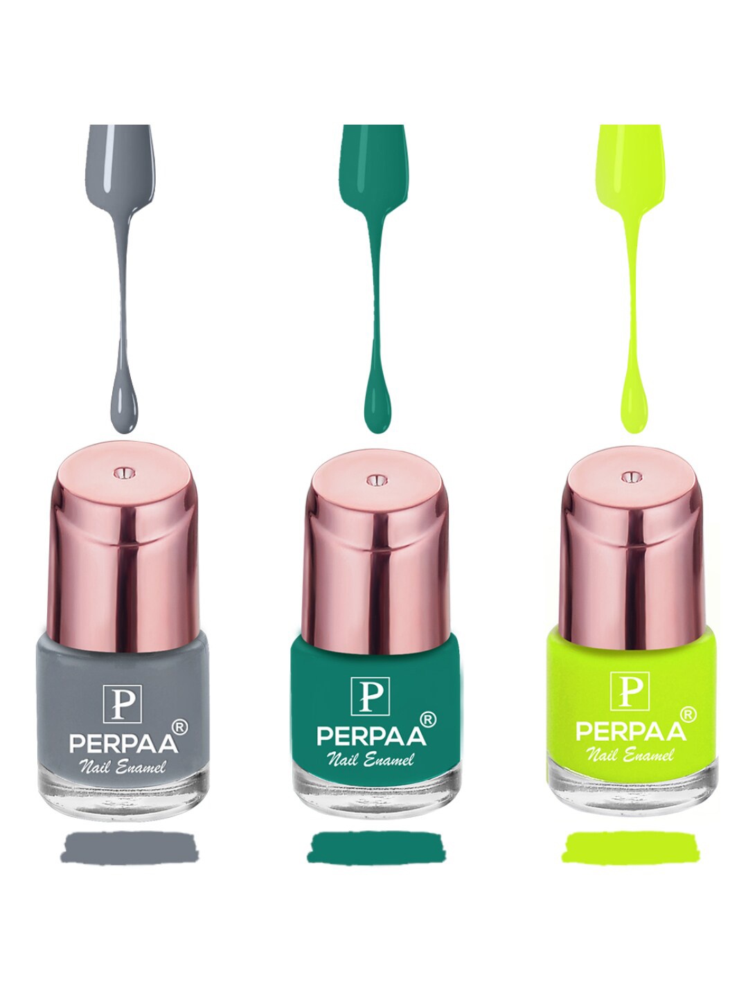 

PERPAA Set of 3 Quick-Drying Long-Lasting Nail Polish - 6ml each, Grey