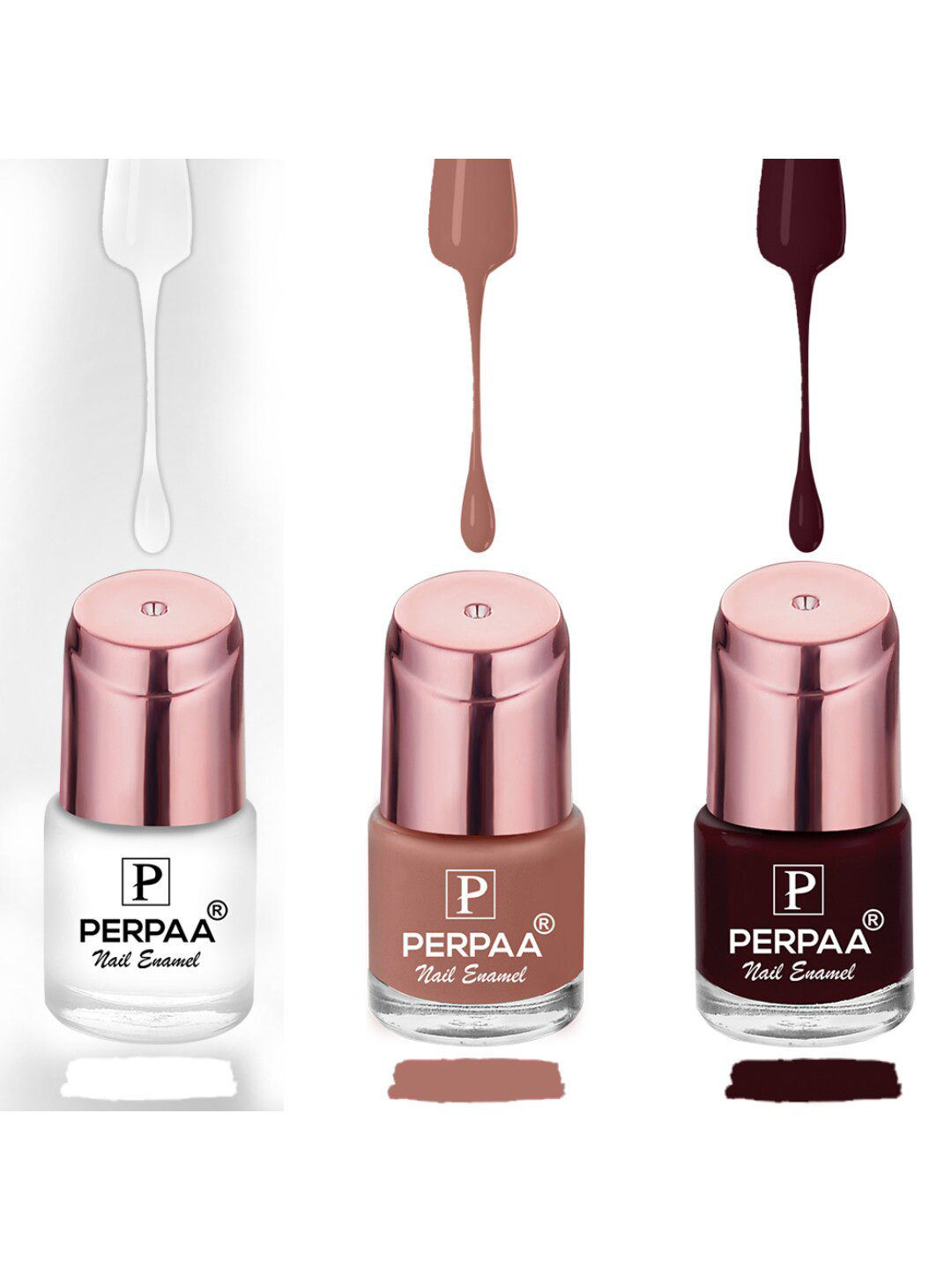 

PERPAA Set of 3 Quick-Drying Long-Lasting Gel Based Nail Polishes - 6 ml Each, White