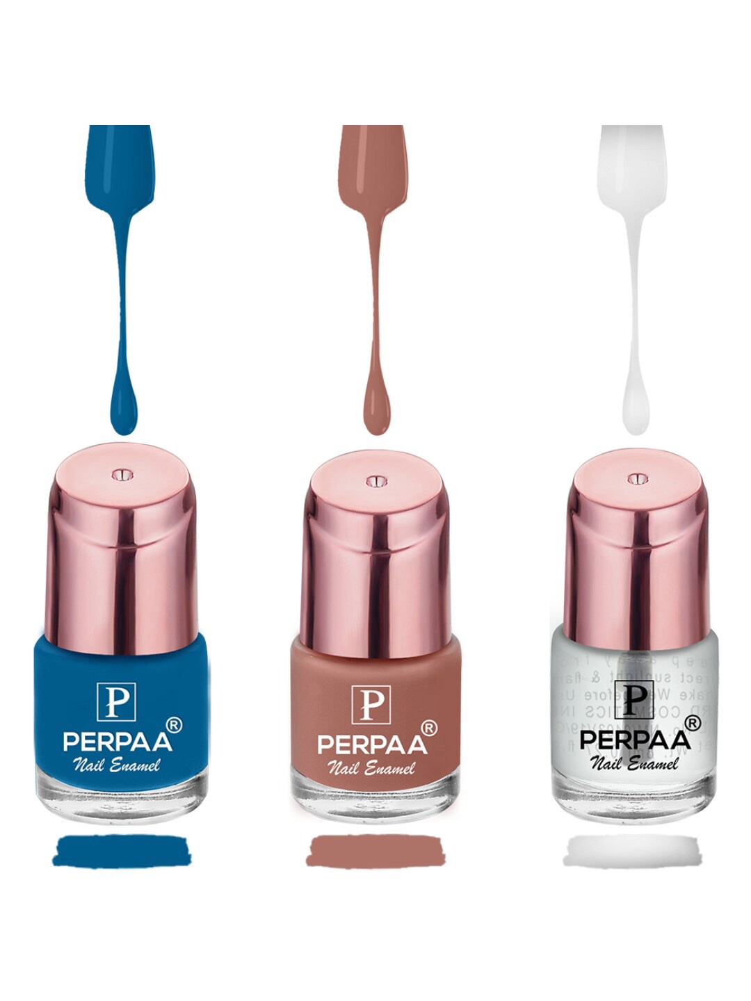 

PERPAA Set of 3 Quick-Drying Long-Lasting Gel Based Nail Polishes - 6 ml Each, Blue