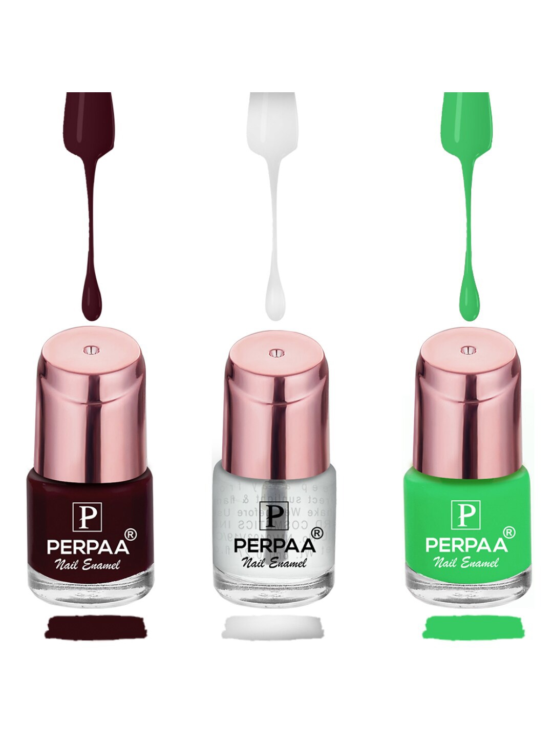 

PERPAA Set of 3 Quick-Drying Long-Lasting Gel Based Gloss Nail Polish - 6 ml each, Brown