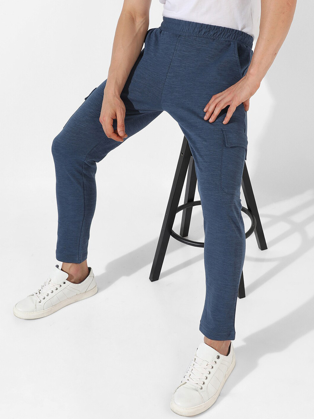 

Campus Sutra Men Regular Fit Cotton Track Pants, Blue