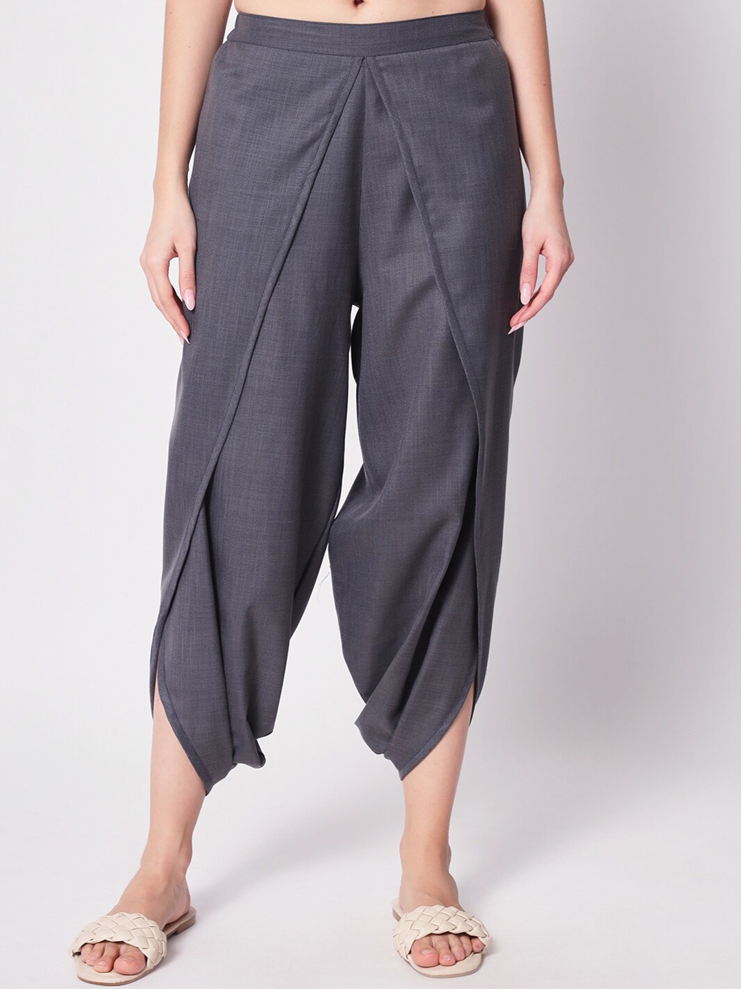 

9rasa Women Cotton Dhoti Pants, Grey