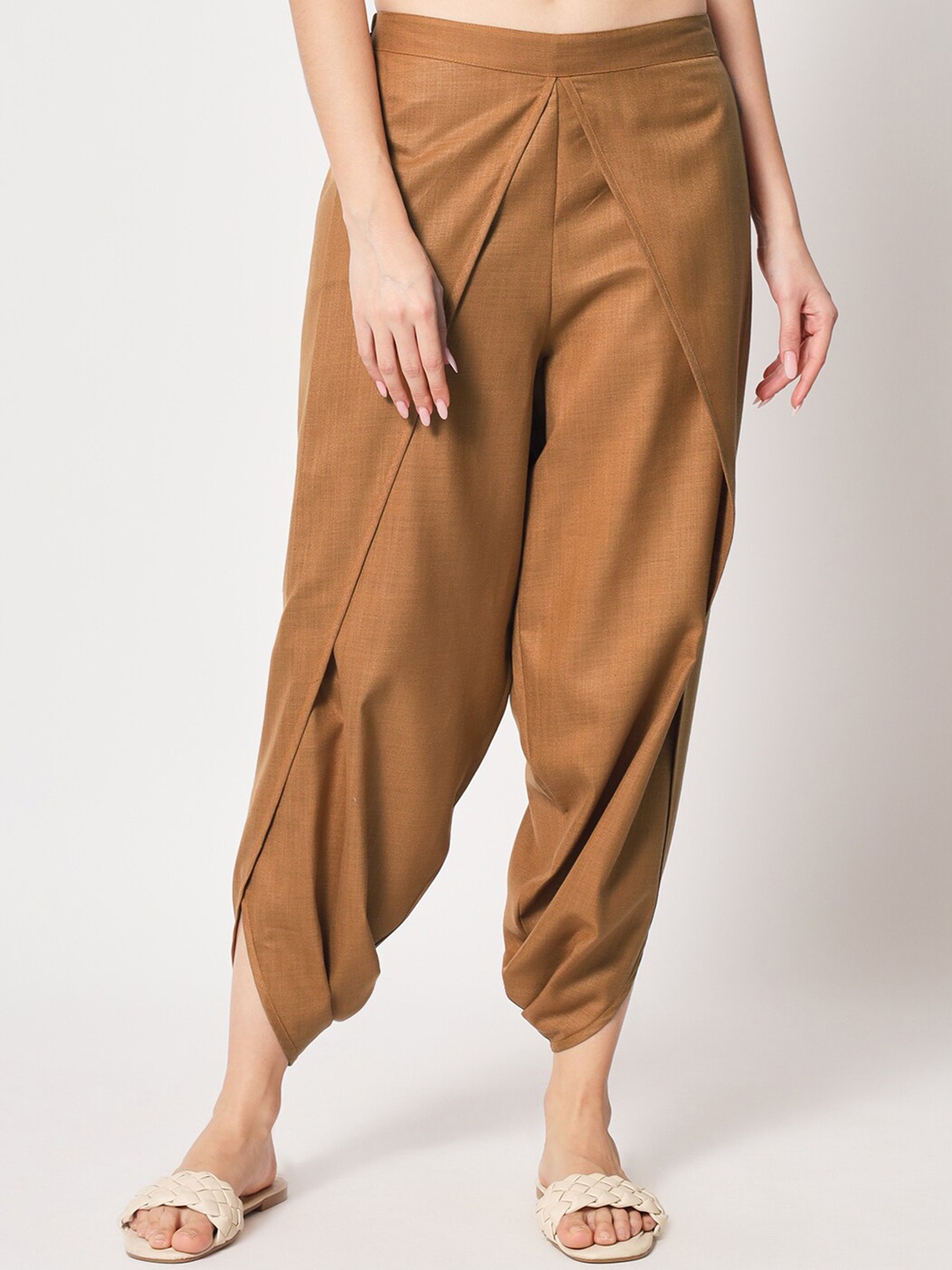 

9rasa Cotton Solid Dhoti Pants, Mustard