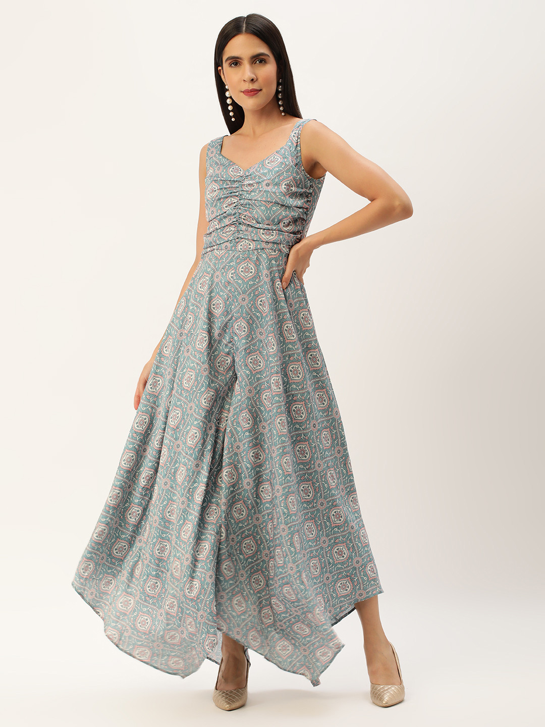 

Ethnovog Modal Printed Basic Jumpsuit, Multi
