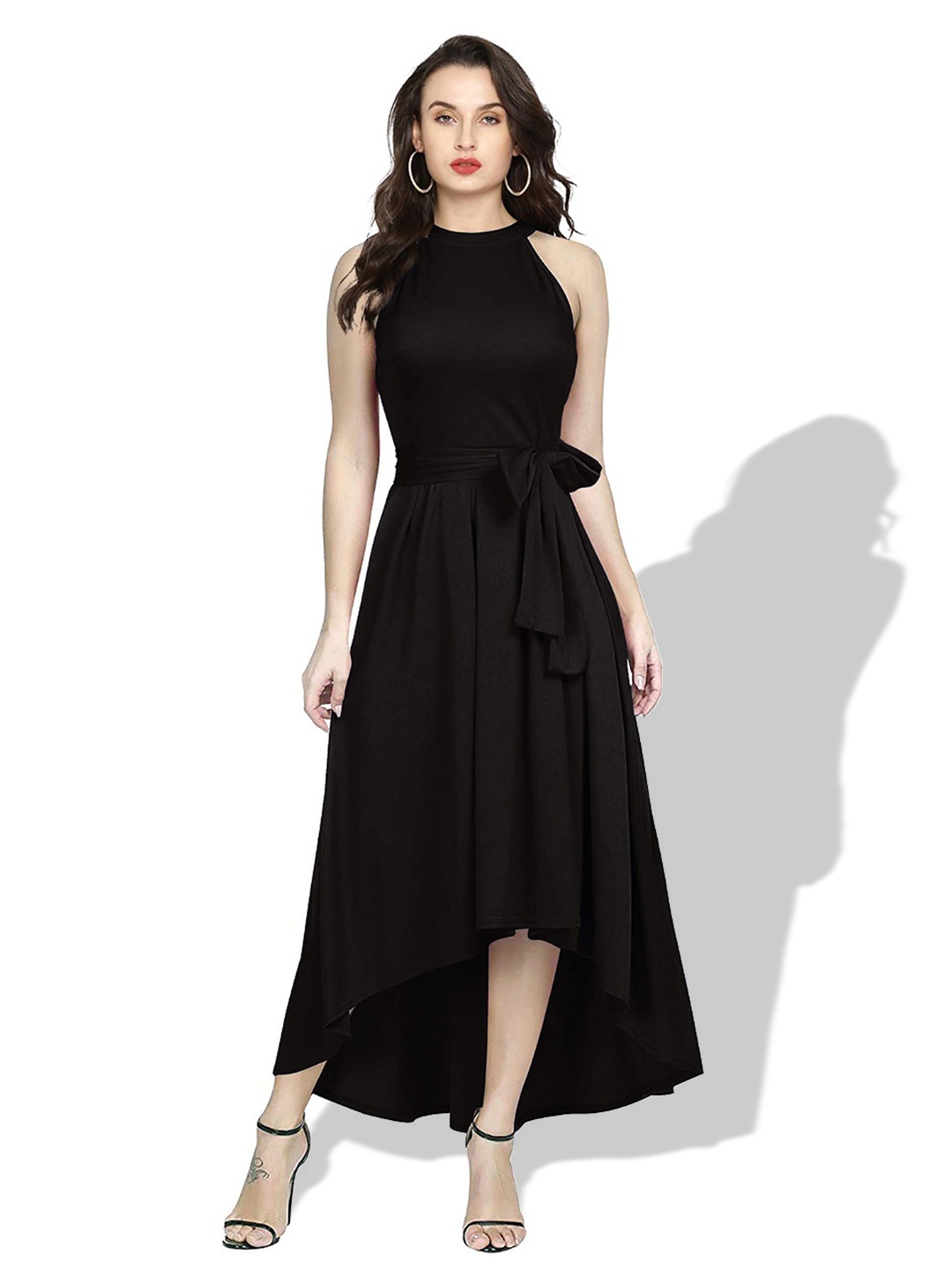 

eshami Halter Neck Fit & Flare Maxi Dress, Black