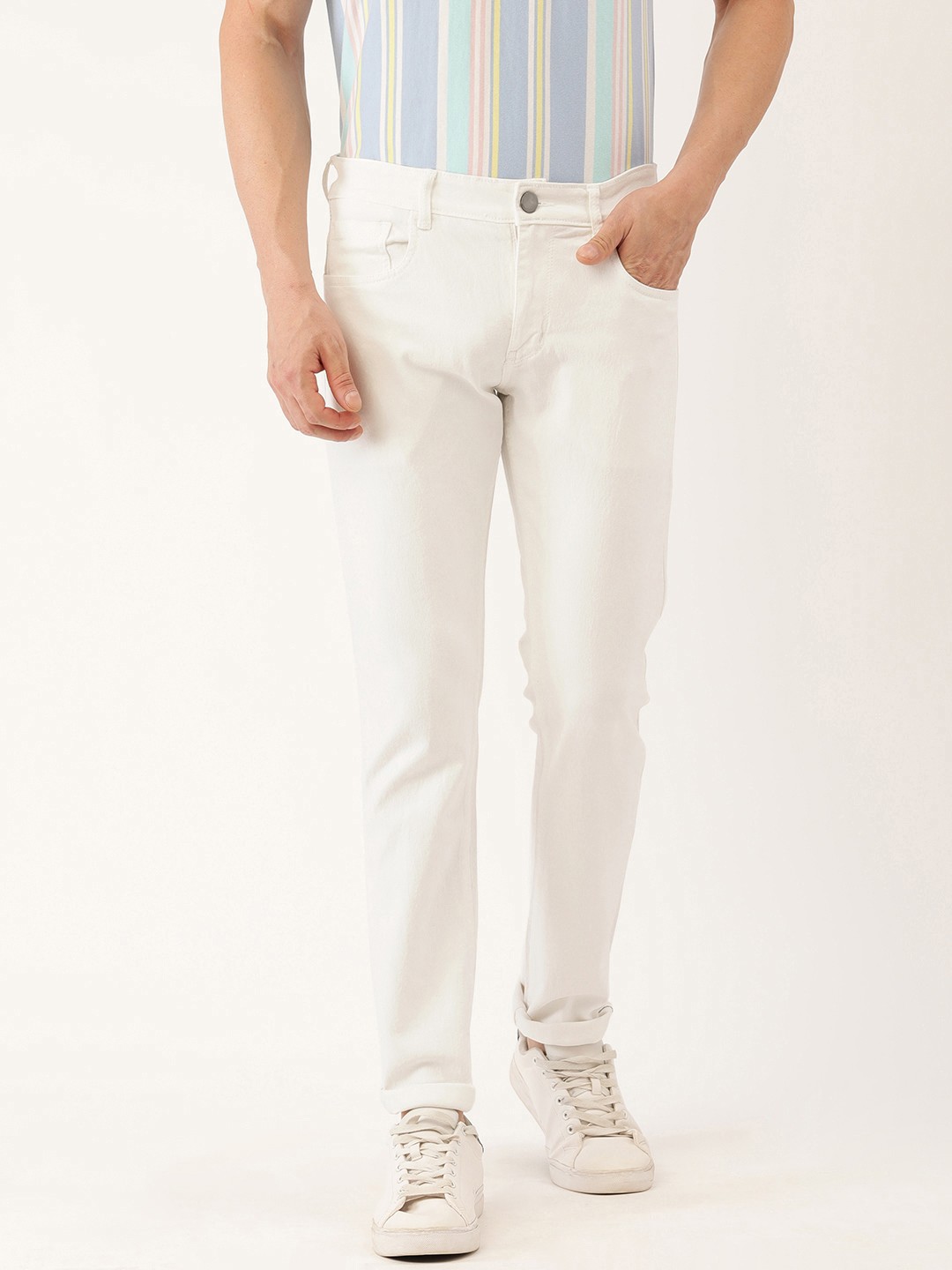 

IVOC Men Slim Fit Jeans, White