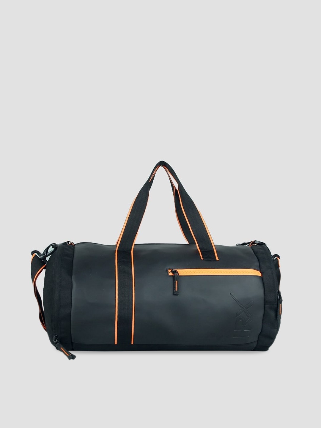 

HRX by Hrithik Roshan Black Brand Logo Print Training Duffel Bag