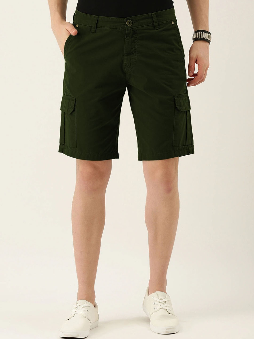 

IVOC Men Slim Fit Cotton Cargo Shorts, Olive
