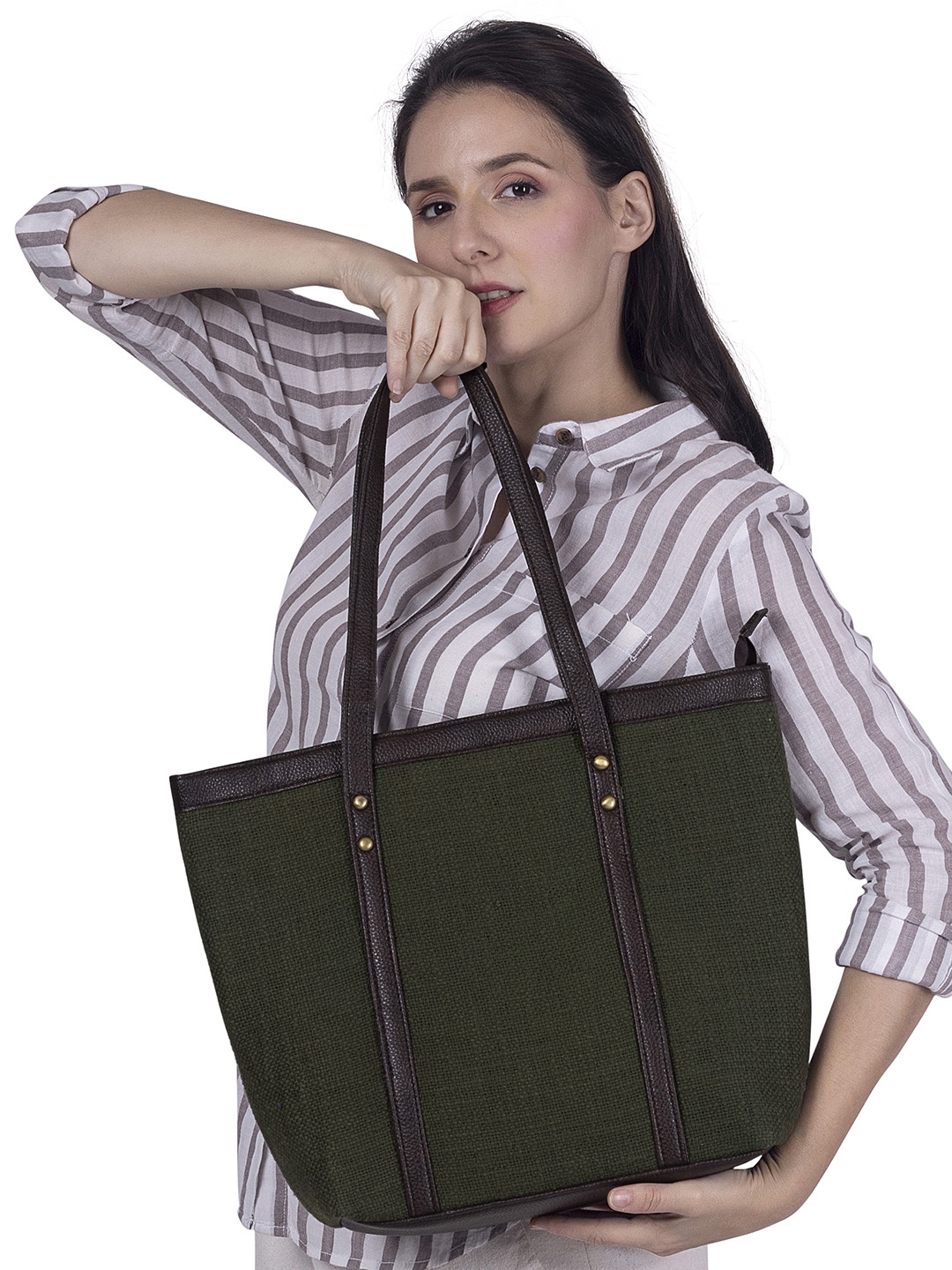 

NEPRI Women Shopper Tote Bag, Olive
