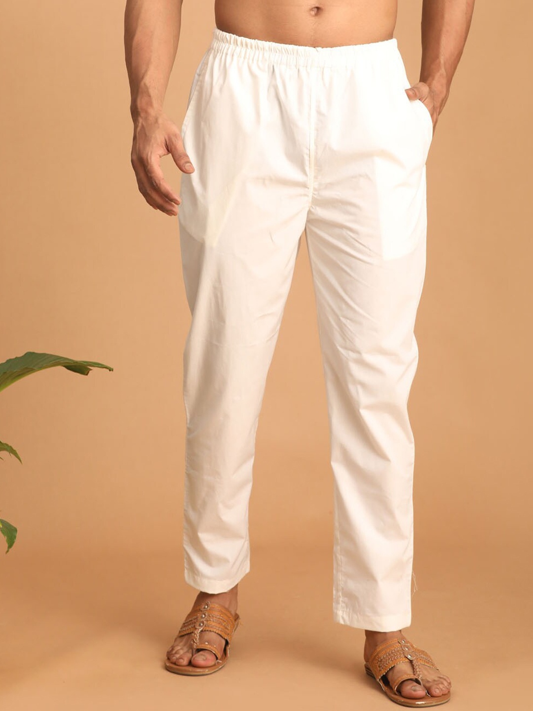 

VASTRAMAY Men Cotton Pyjamas, Cream