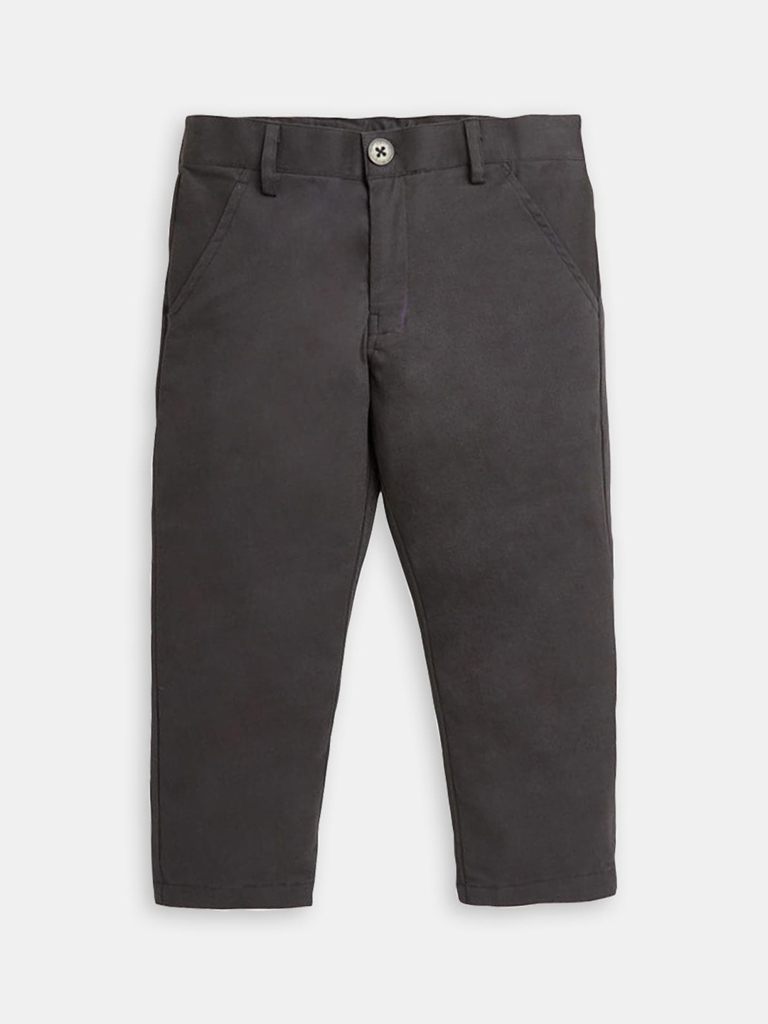 Hopscotch Boys Relaxed Regular Fit Cotton Trousers, Olive