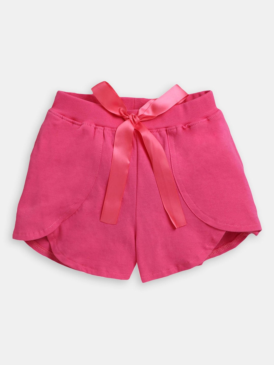

Hopscotch Girls Pink High-Rise Cotton Shorts
