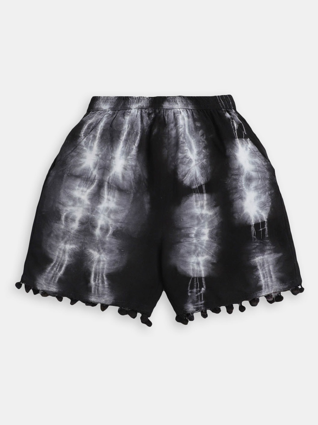 

Hopscotch Girls Washed High-Rise Shorts, Black