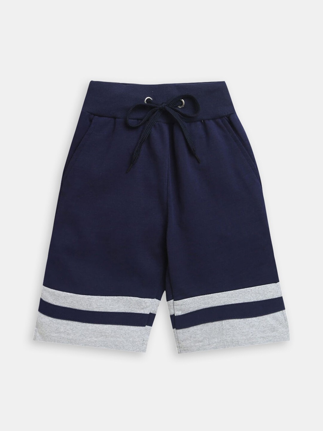 

Hopscotch Boys Colourblocked Cotton High-Rise Shorts, Blue