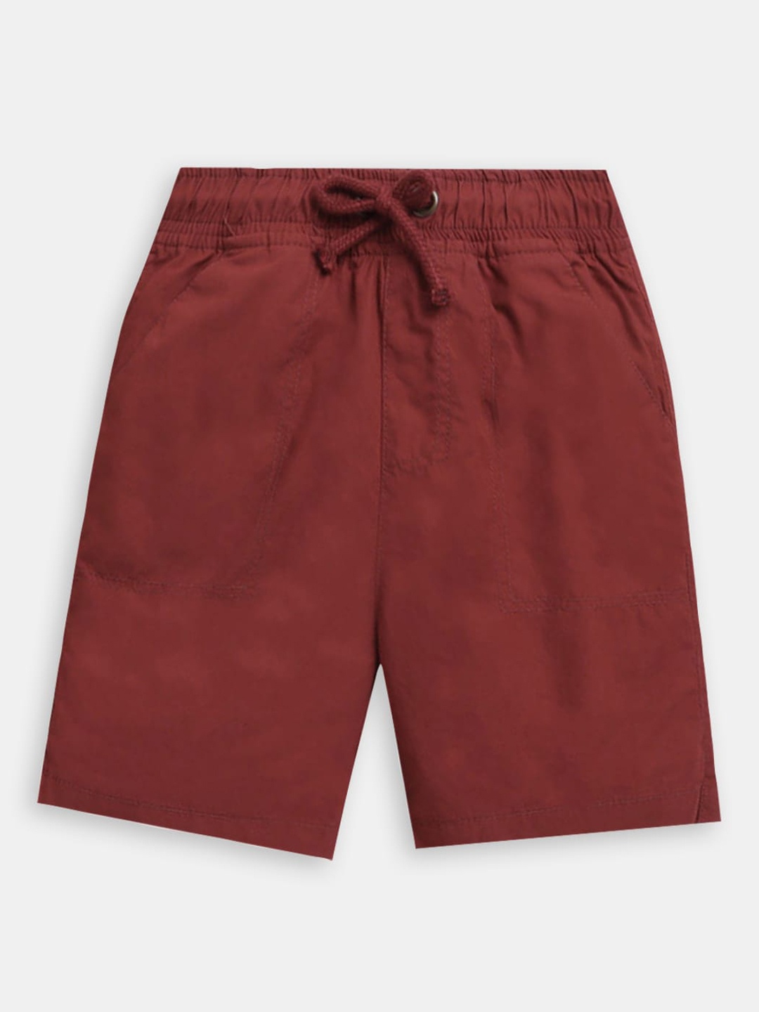

Hopscotch Boys High-Rise Cotton Shorts, Red