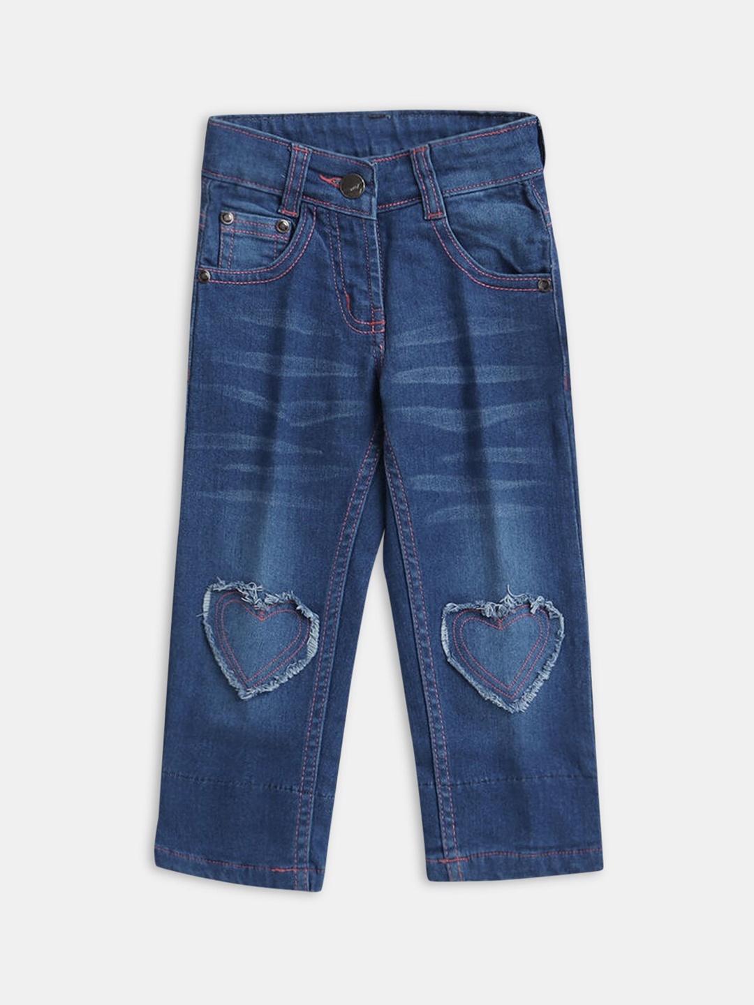 

Hopscotch Girls Low Distress Light Fade Jeans, Blue
