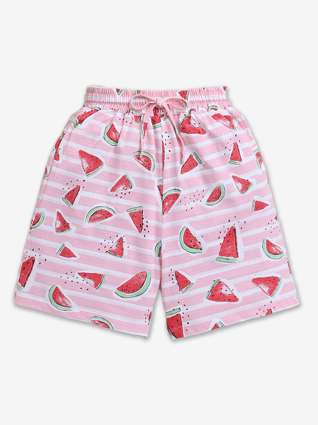 

Hopscotch Girls Printed High-Rise Shorts, Pink
