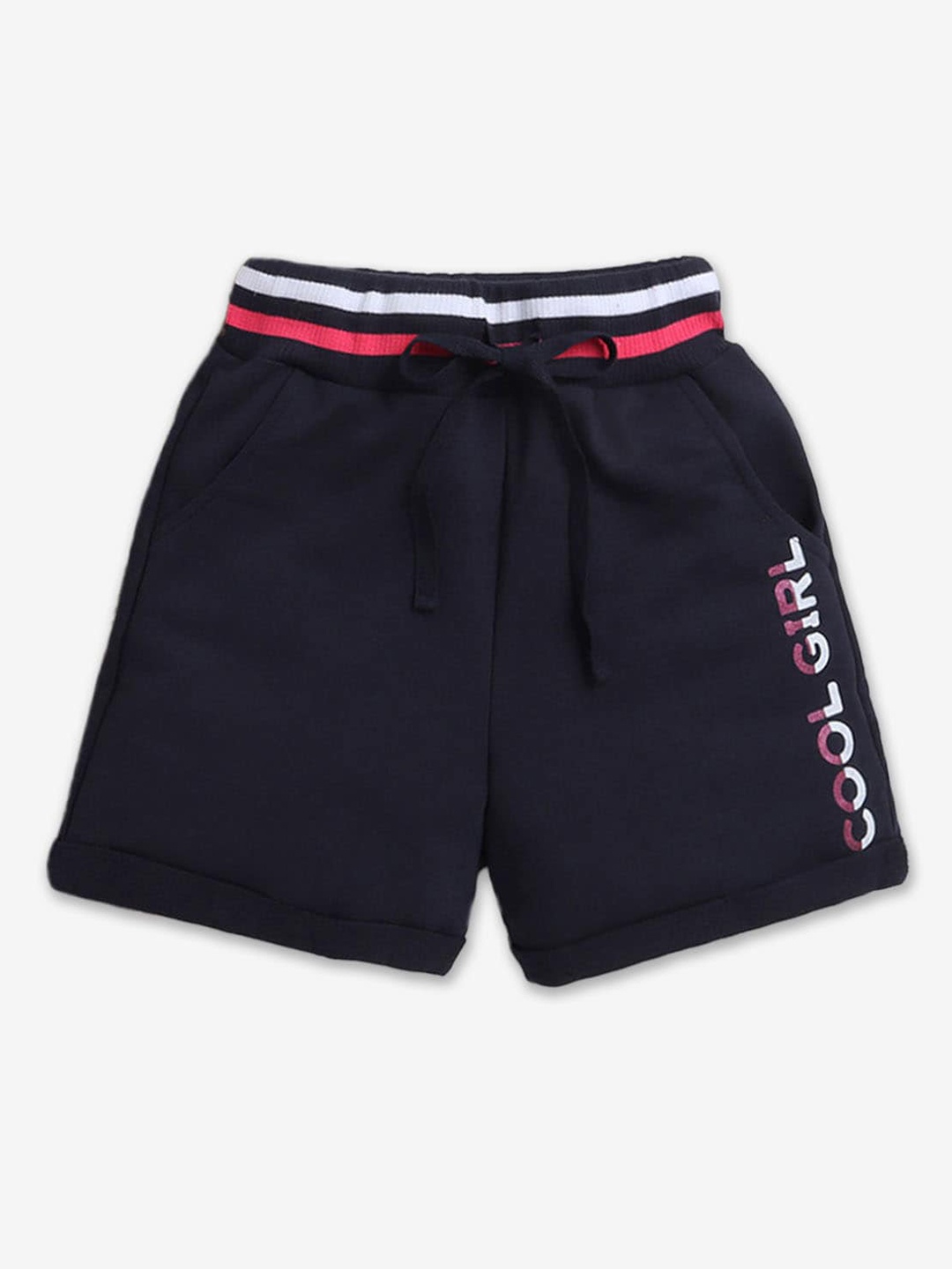 

Hopscotch Girls High-Rise Cotton Shorts, Black