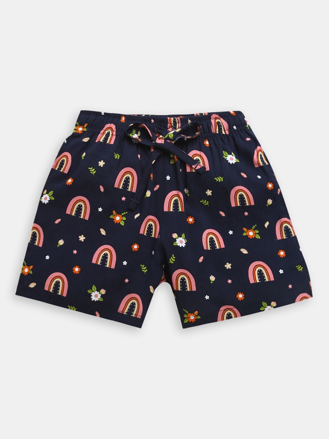 

Hopscotch Girls Printed High-Rise Hot Pants Shorts, Black